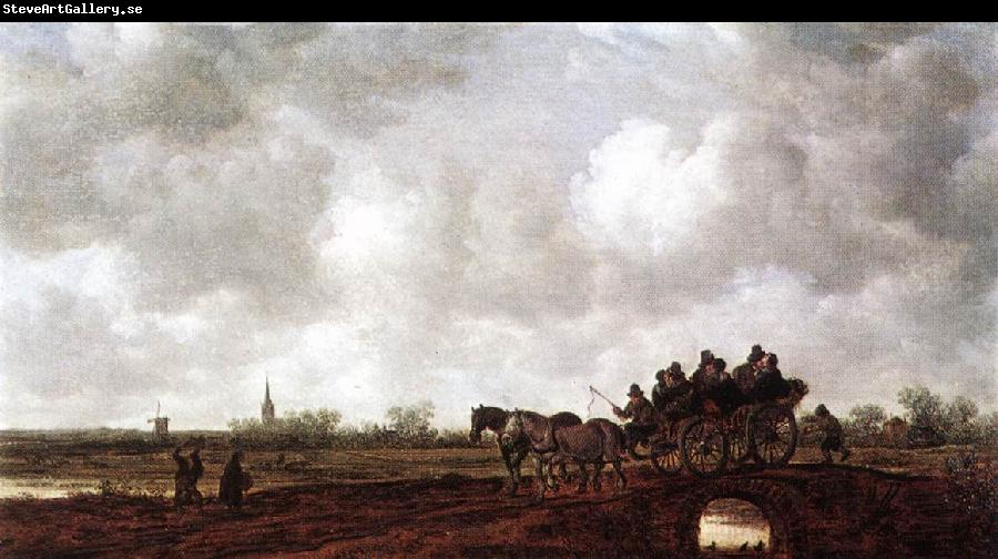 Jan van Goyen Horse Cart on a Bridge